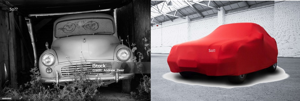 Vergleich Auto abgedeckt